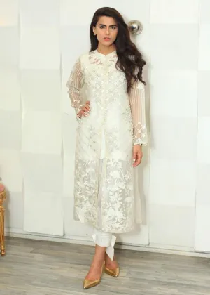 Maheen Trends - Marigold - White - 2 Piece - Silk & Organza