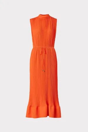 Melina Solid Pleated Dress