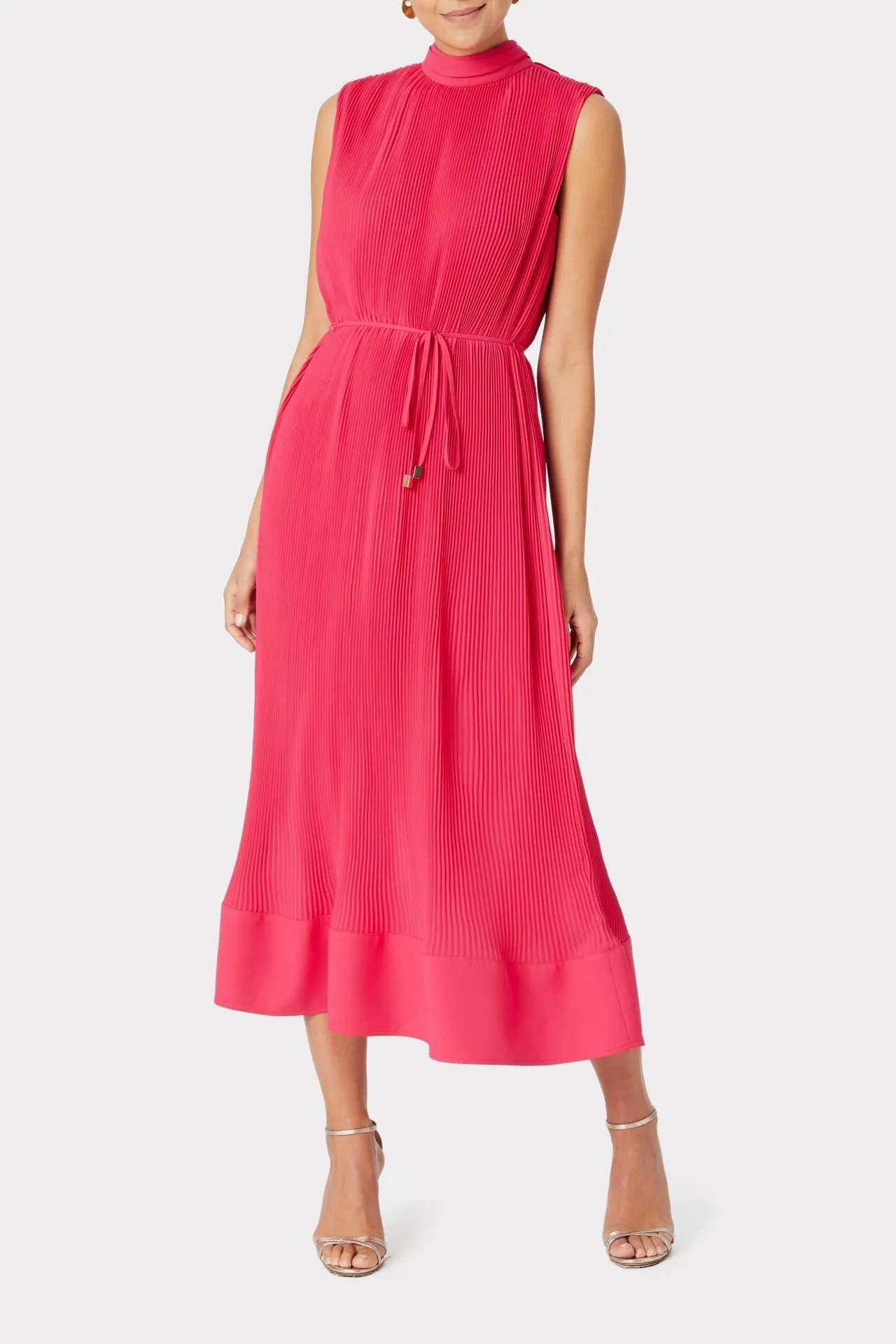 Melina Solid Pleated Dress