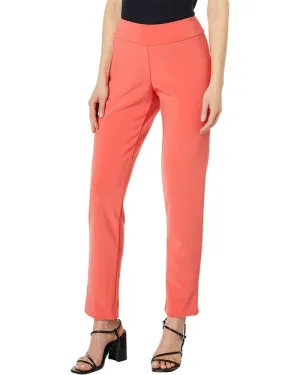 Microfiber Skinny Pull-On Dress Pants - Tangerine
