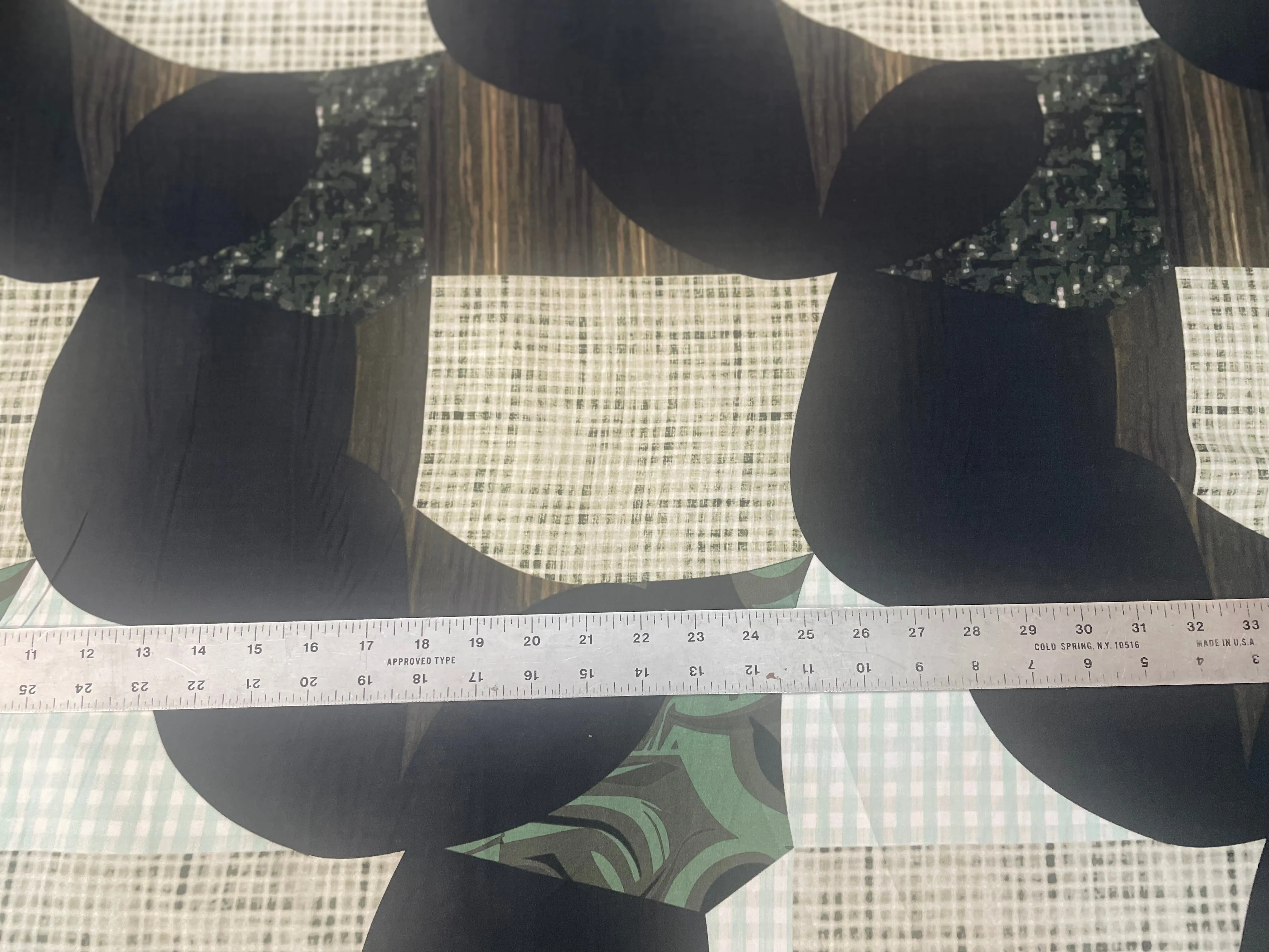 Modern Collage Print - Green, Black & Blue