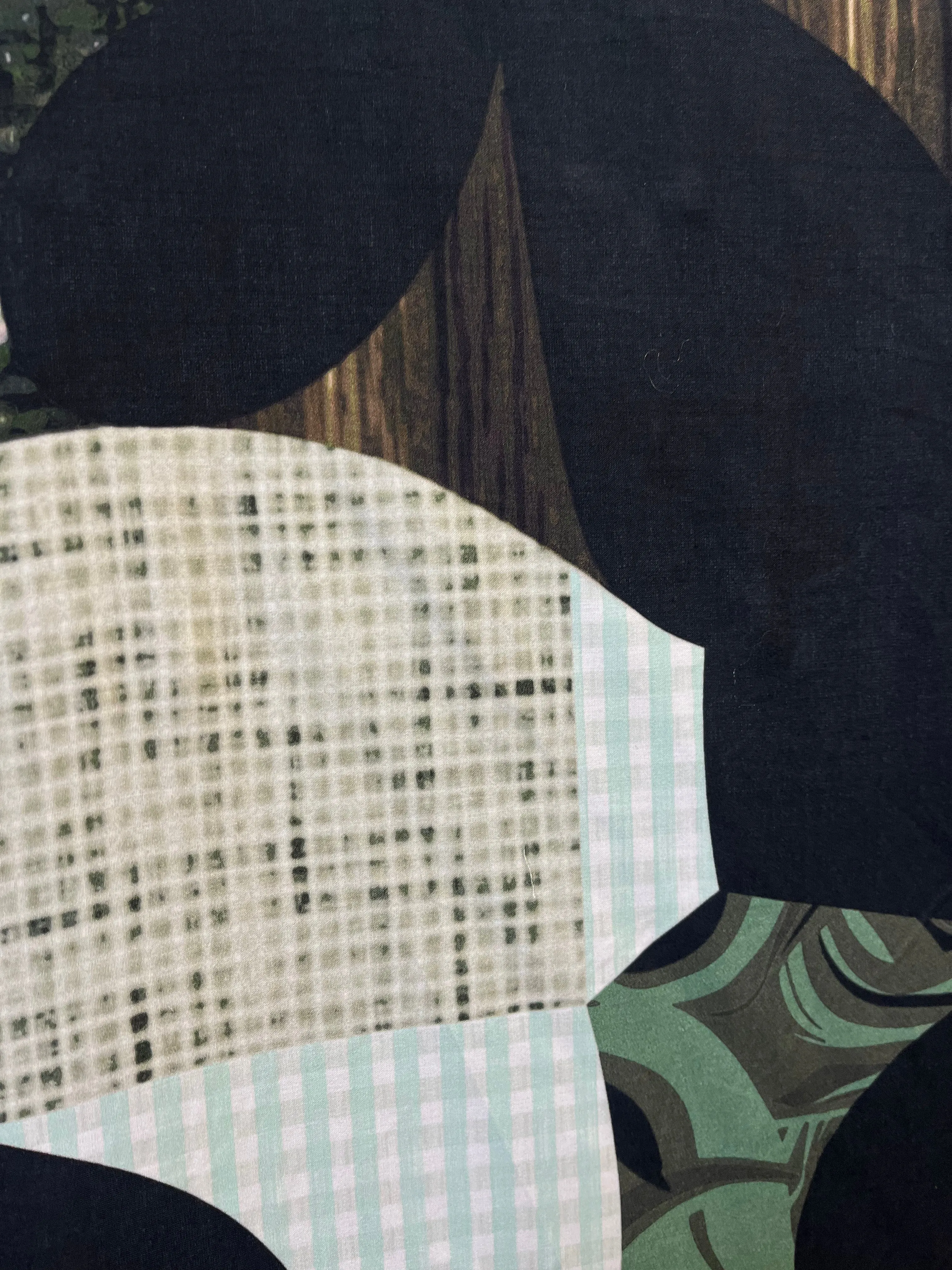 Modern Collage Print - Green, Black & Blue