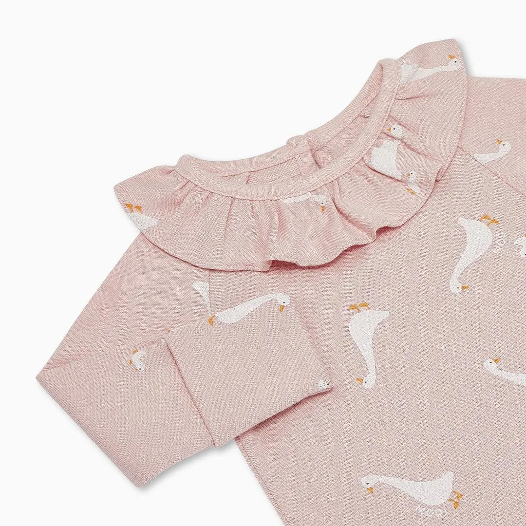 MORI Long Sleeve Bodysuit - Peach Duck