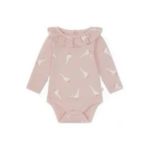 MORI Long Sleeve Bodysuit - Peach Duck