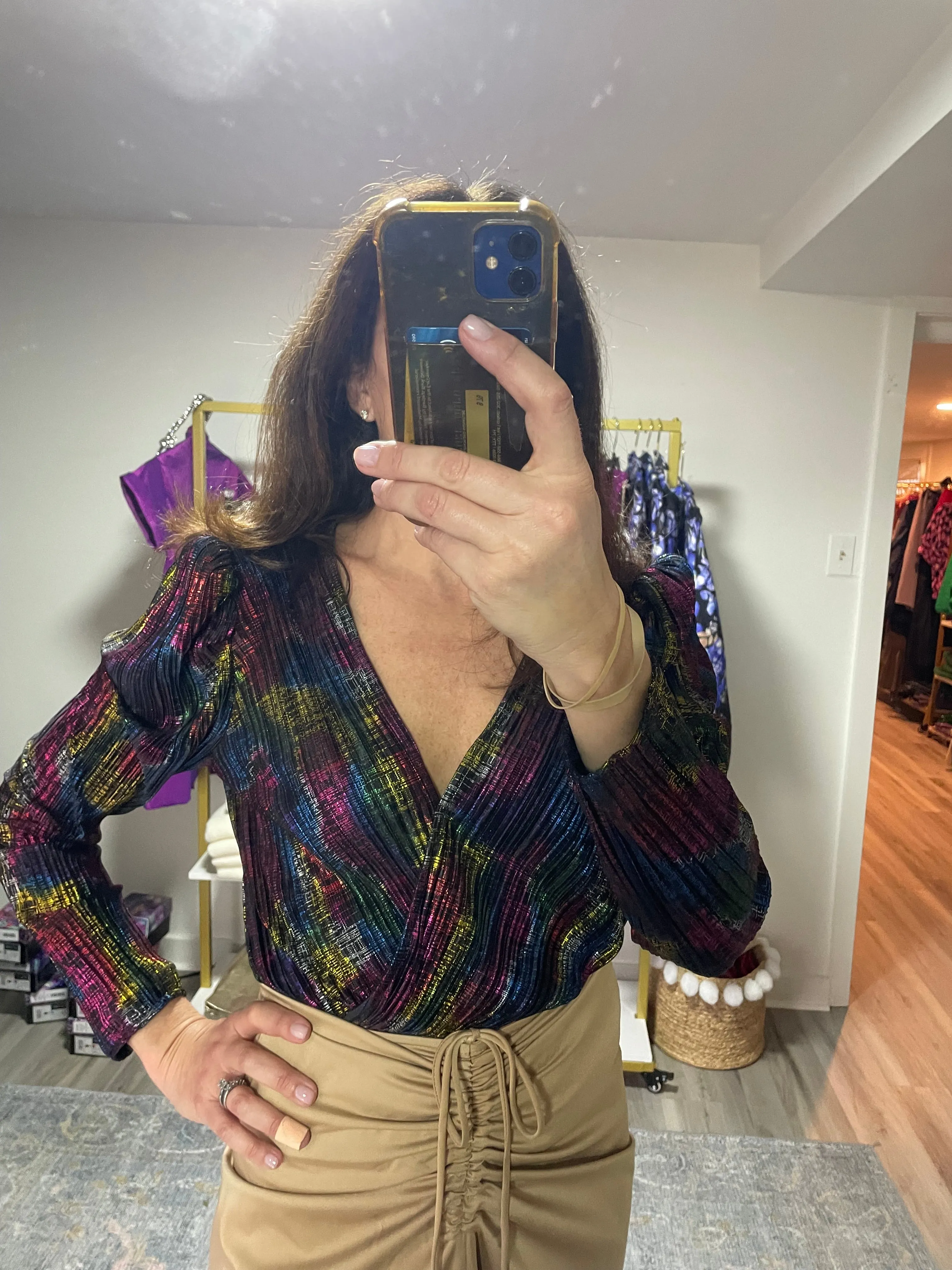 Multicolored Foil Printed Bodysuit