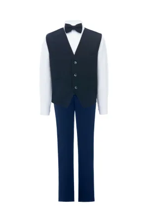 Navy Benito Vest Outfit Set