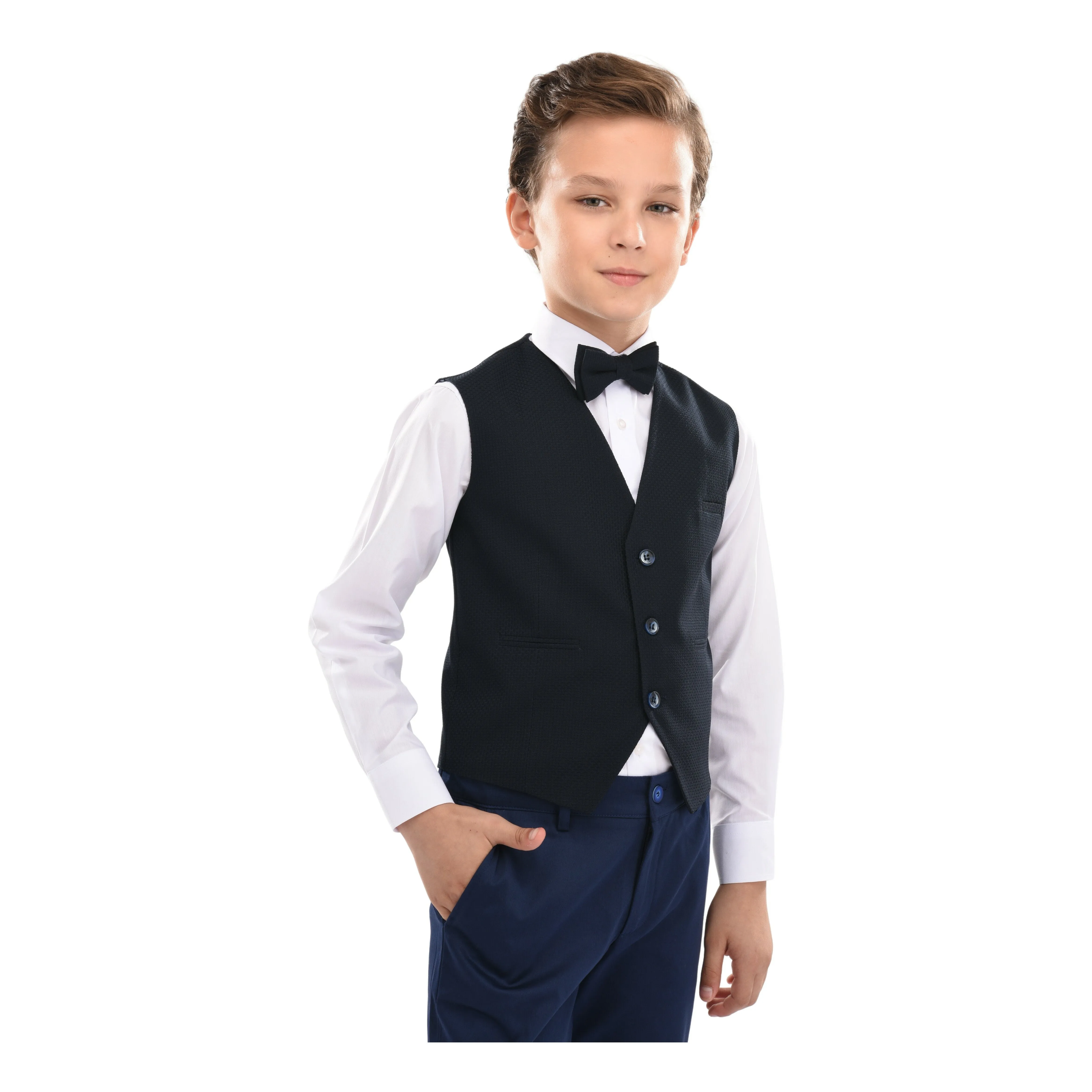 Navy Benito Vest Outfit Set