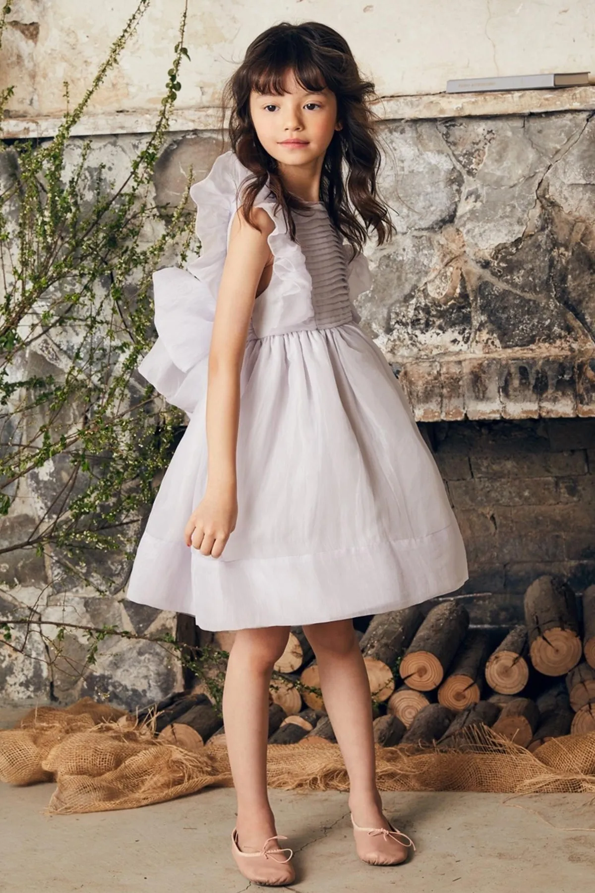 Nellystella Mae Girls Dress - Dove Lilac