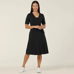 NNT Uniforms Jersey Short Sleeve Wrap Dress(CAT699)