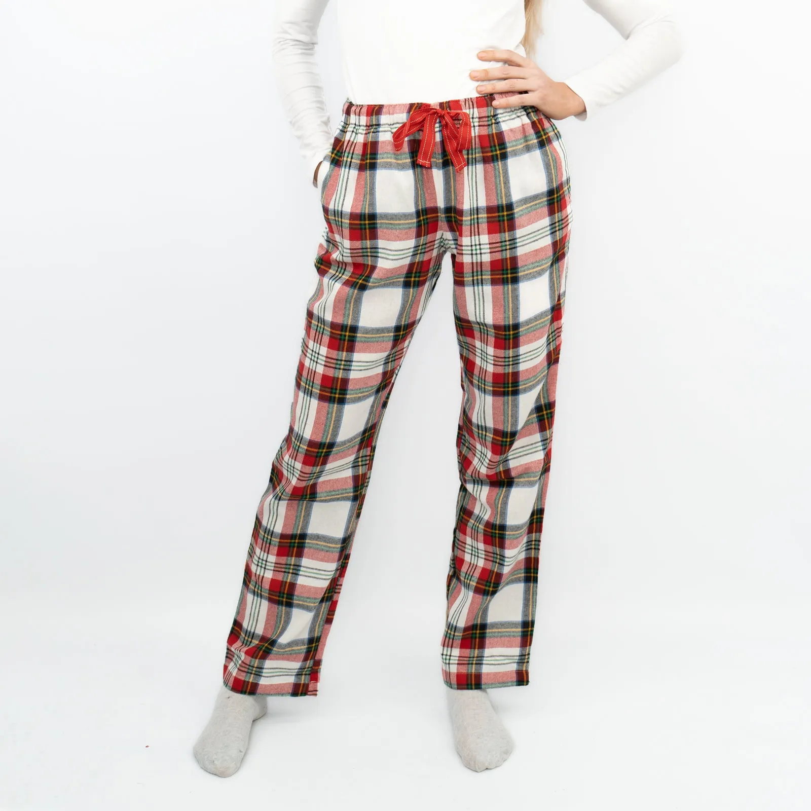 Old Navy Womens Red White Plaid Tartan PJ Pants Pyjama Bottoms