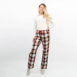 Old Navy Womens Red White Plaid Tartan PJ Pants Pyjama Bottoms