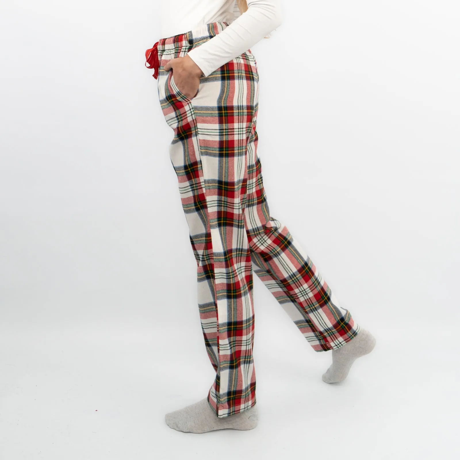 Old Navy Womens Red White Plaid Tartan PJ Pants Pyjama Bottoms