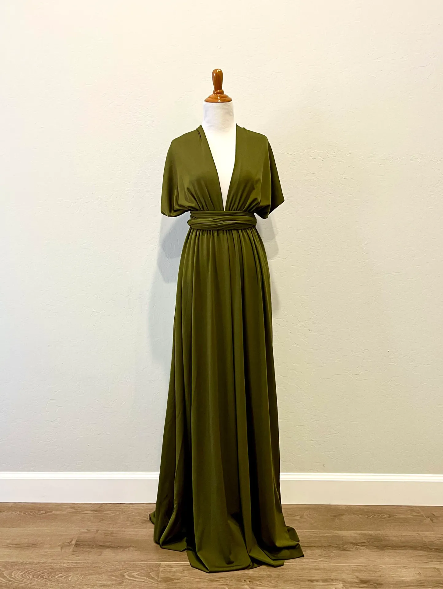 Olive Green Infinity Dress/ Wrap Convertible Bridesmaid Dress-S129