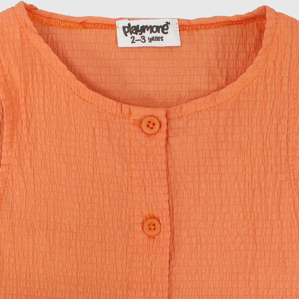 Orange Sleeveless Blouse