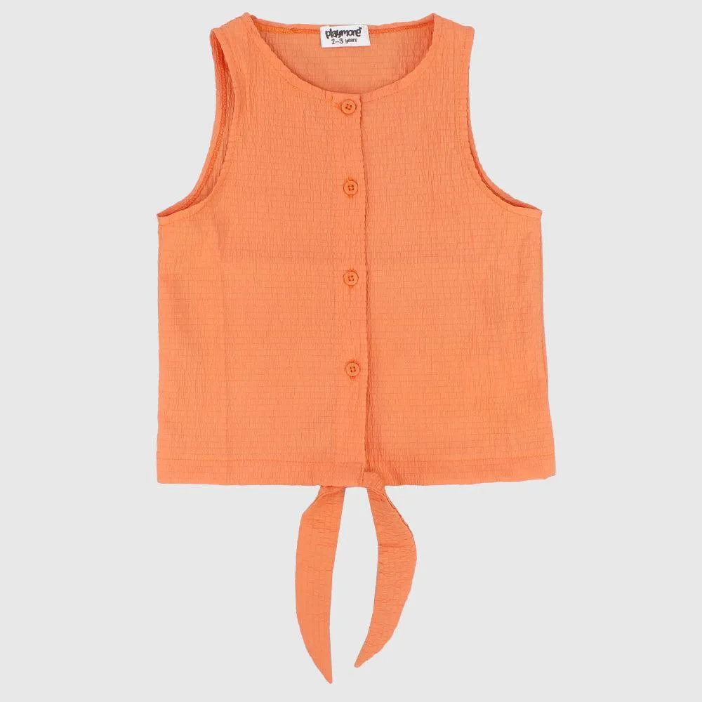 Orange Sleeveless Blouse