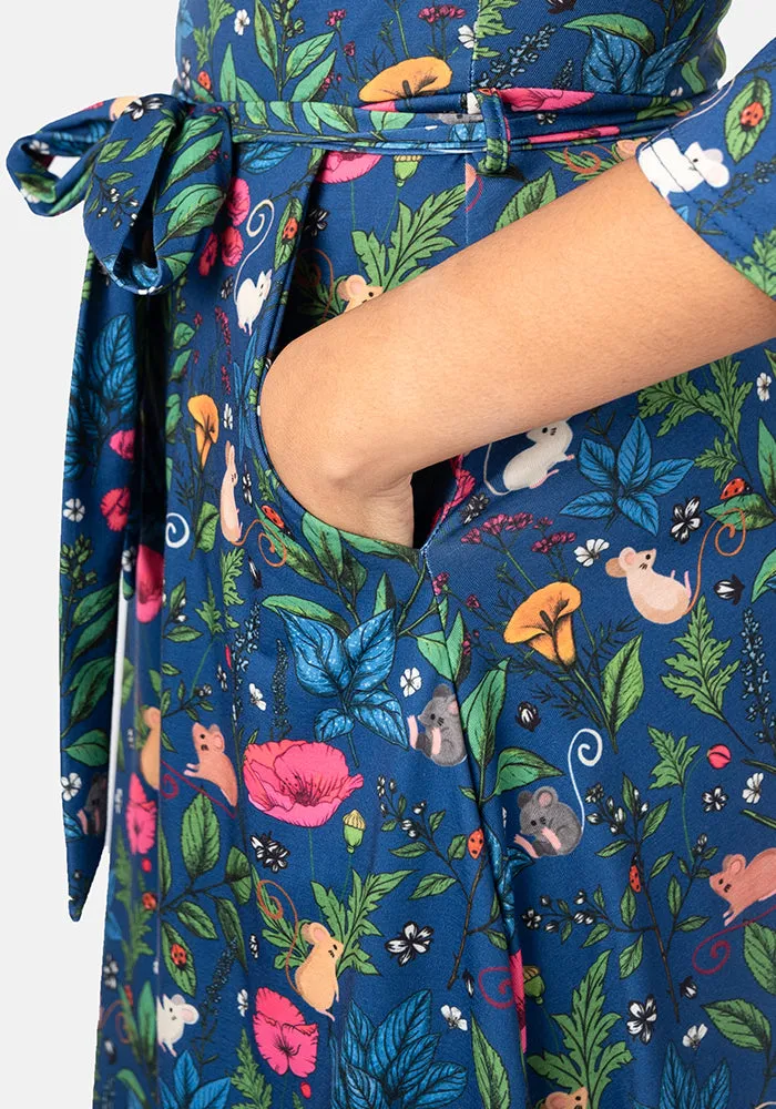 Penny Pretty Mouse Print Midi Dress