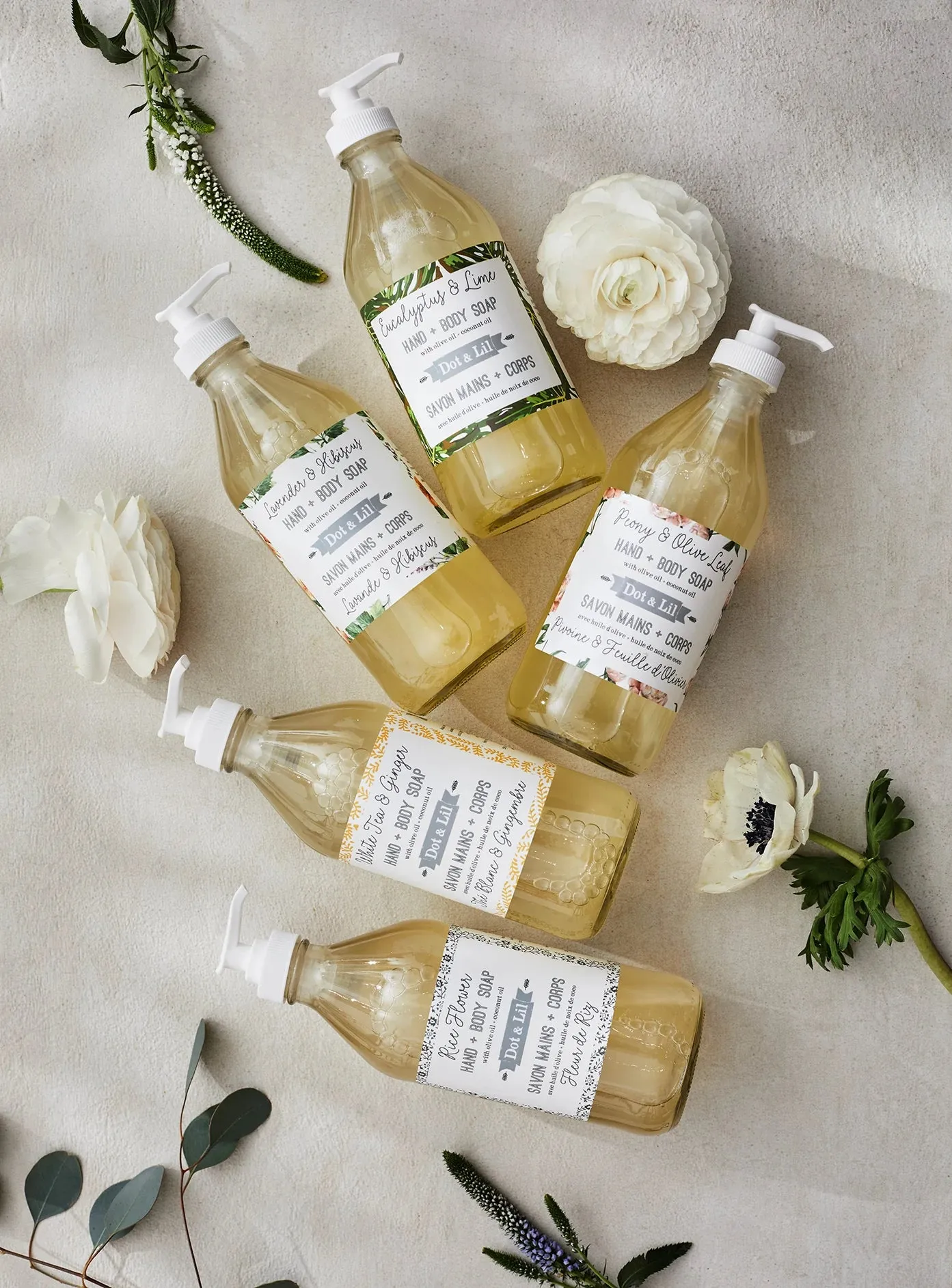 Peony & Olive leaf liquid soap