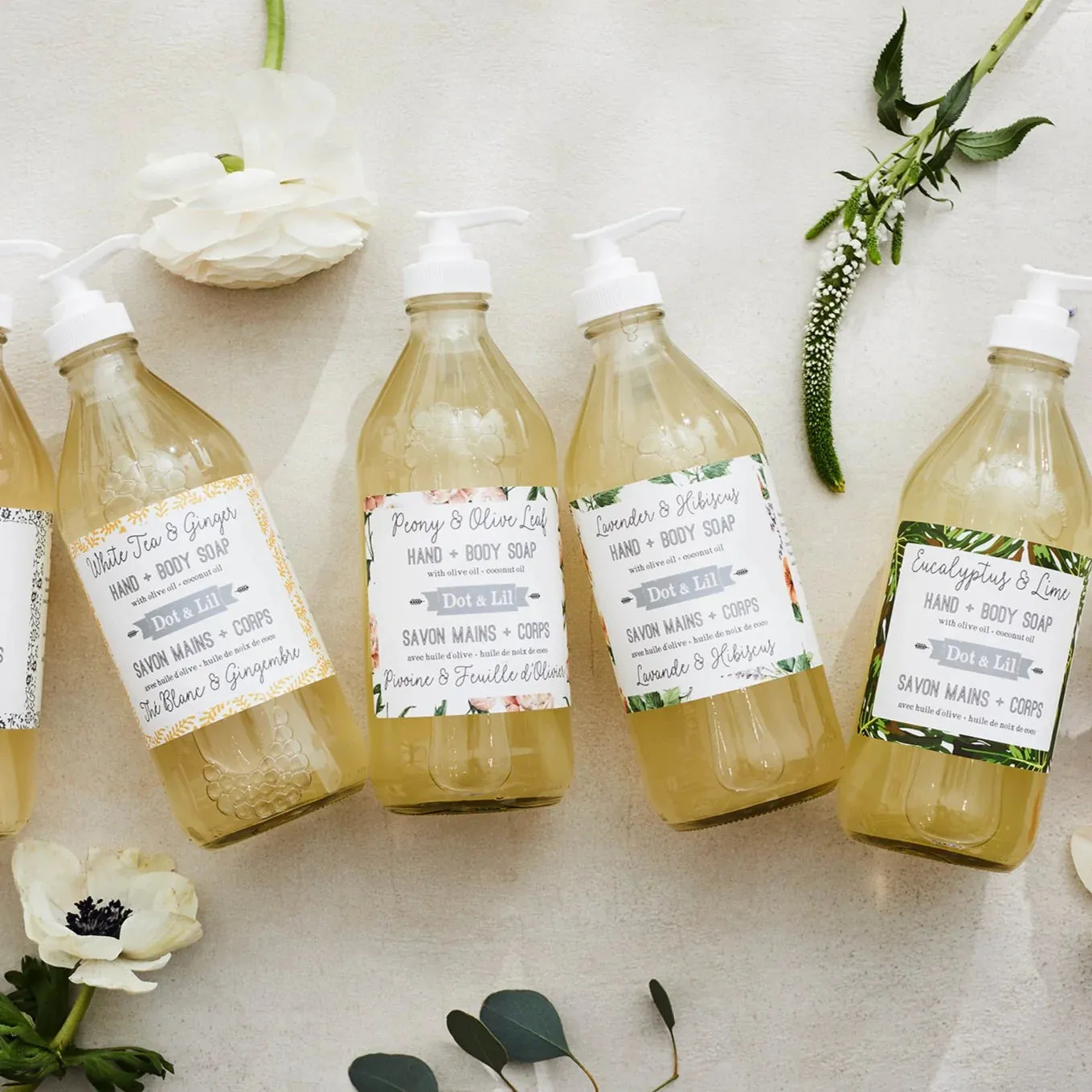 Peony & Olive leaf liquid soap