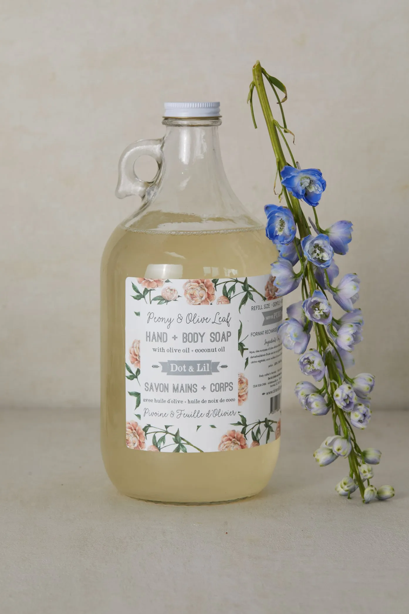Peony & Olive leaf liquid soap