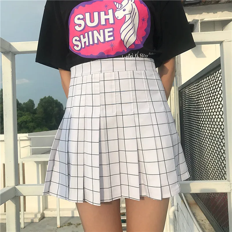 Plaid pleated skirt KF90749