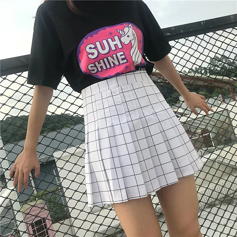 Plaid pleated skirt KF90749