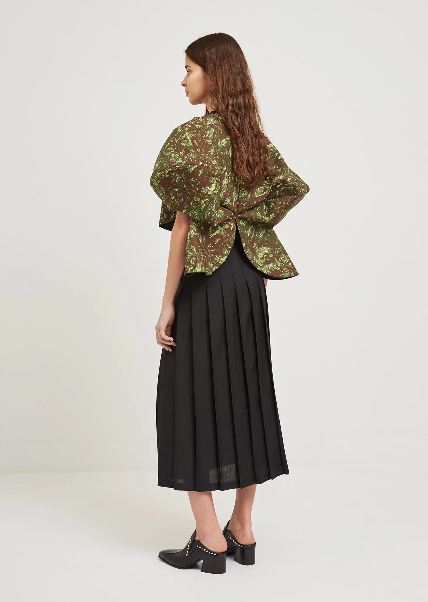 Pleated Panel Skirt