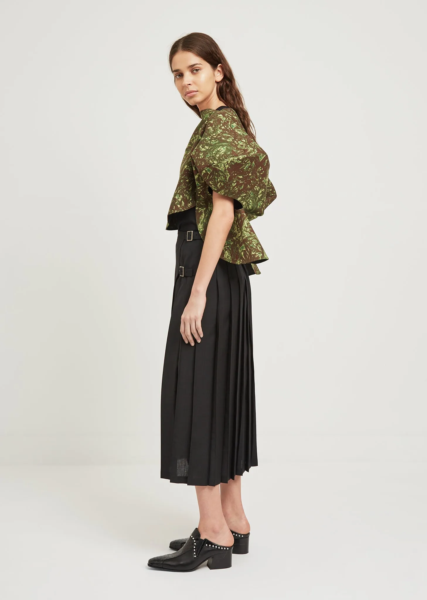 Pleated Panel Skirt