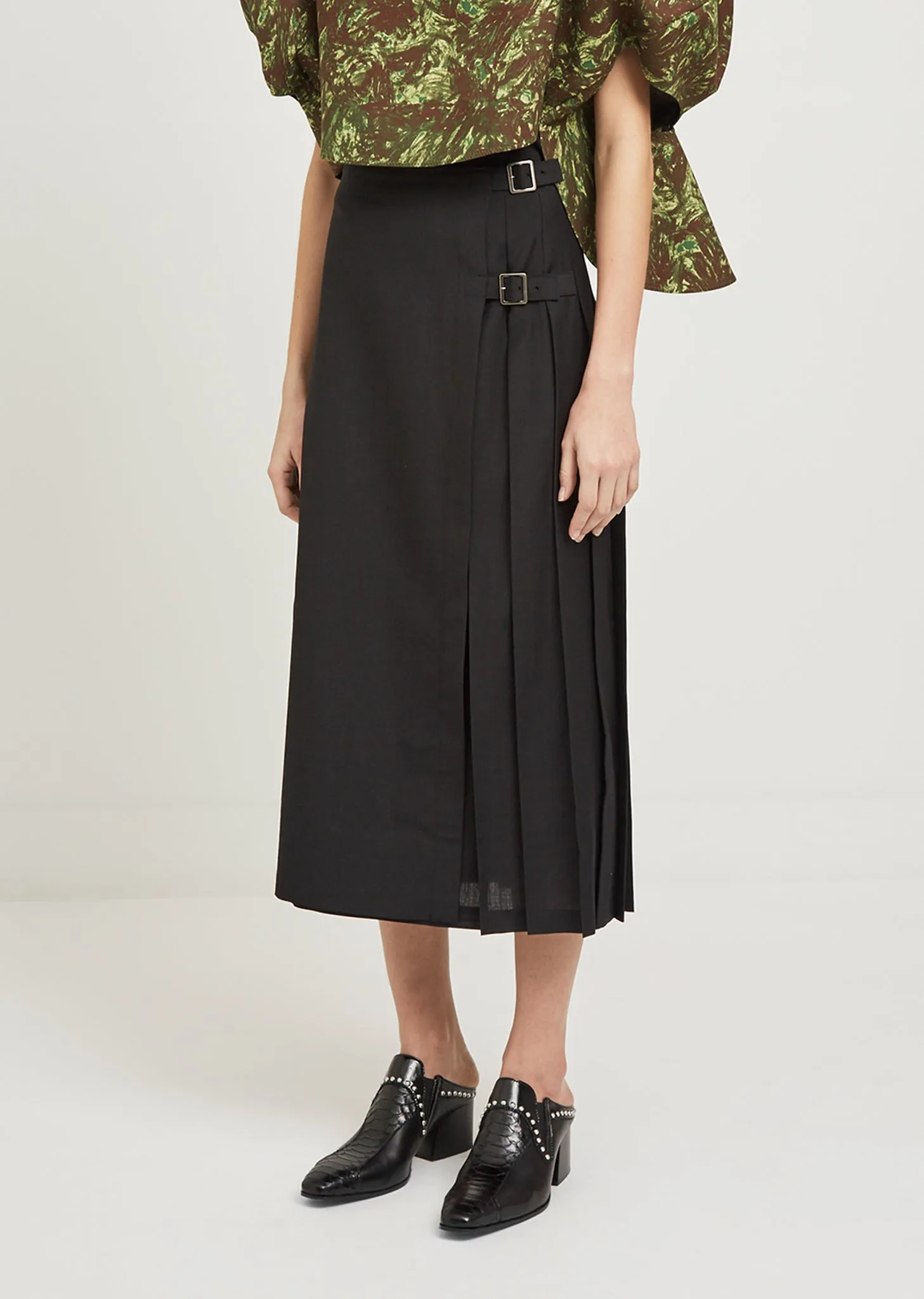 Pleated Panel Skirt