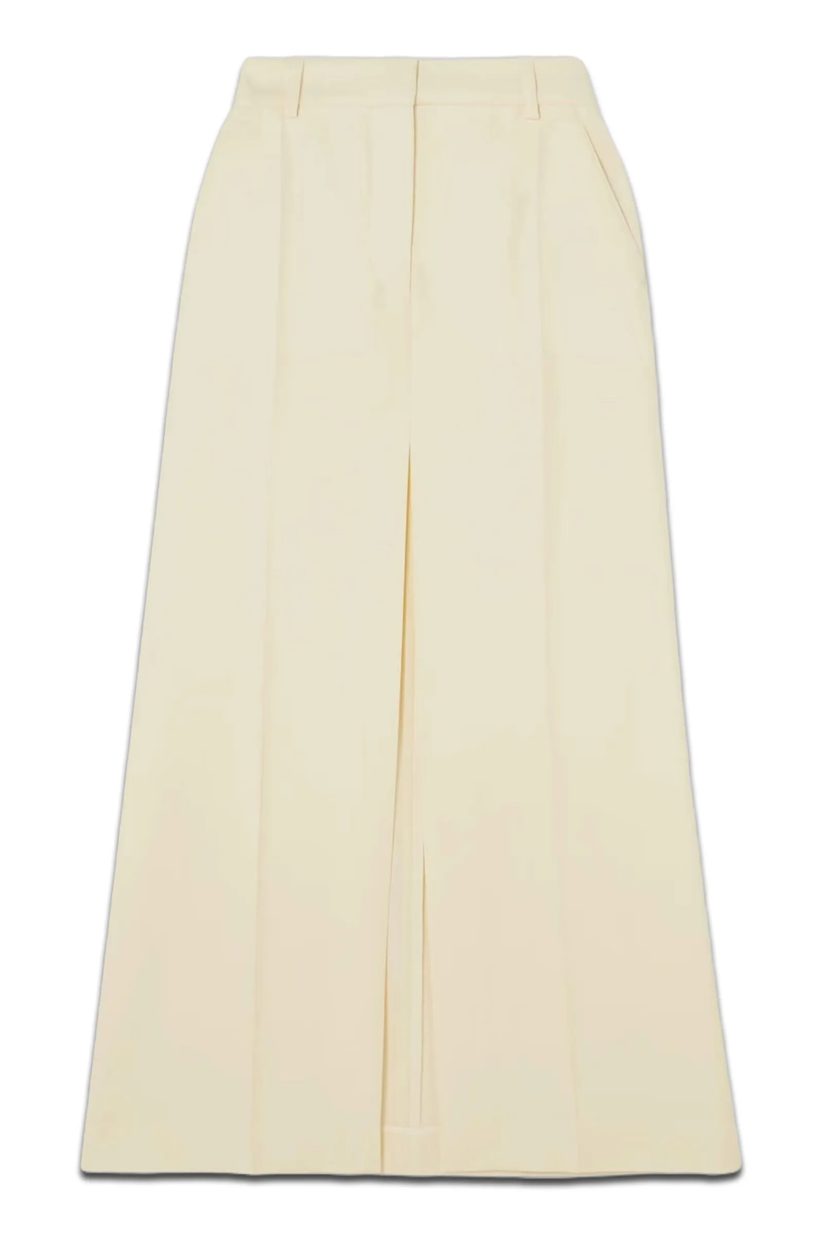 Pleated Wool Maxi Skirt