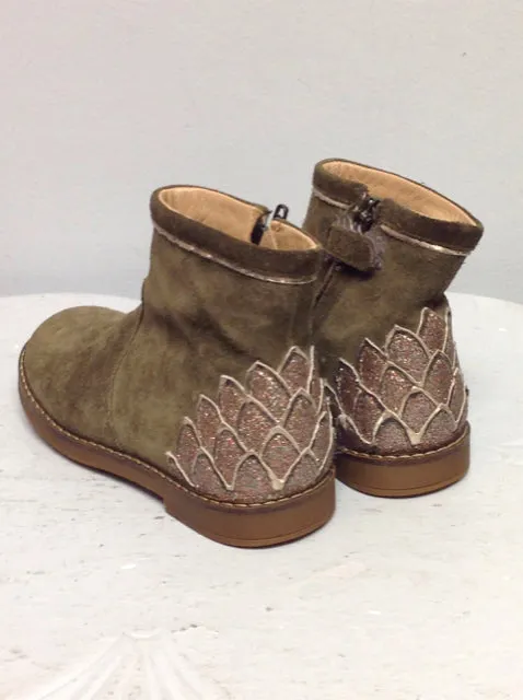 Pom D'Api Child Shoe Size 10 Olive Boots