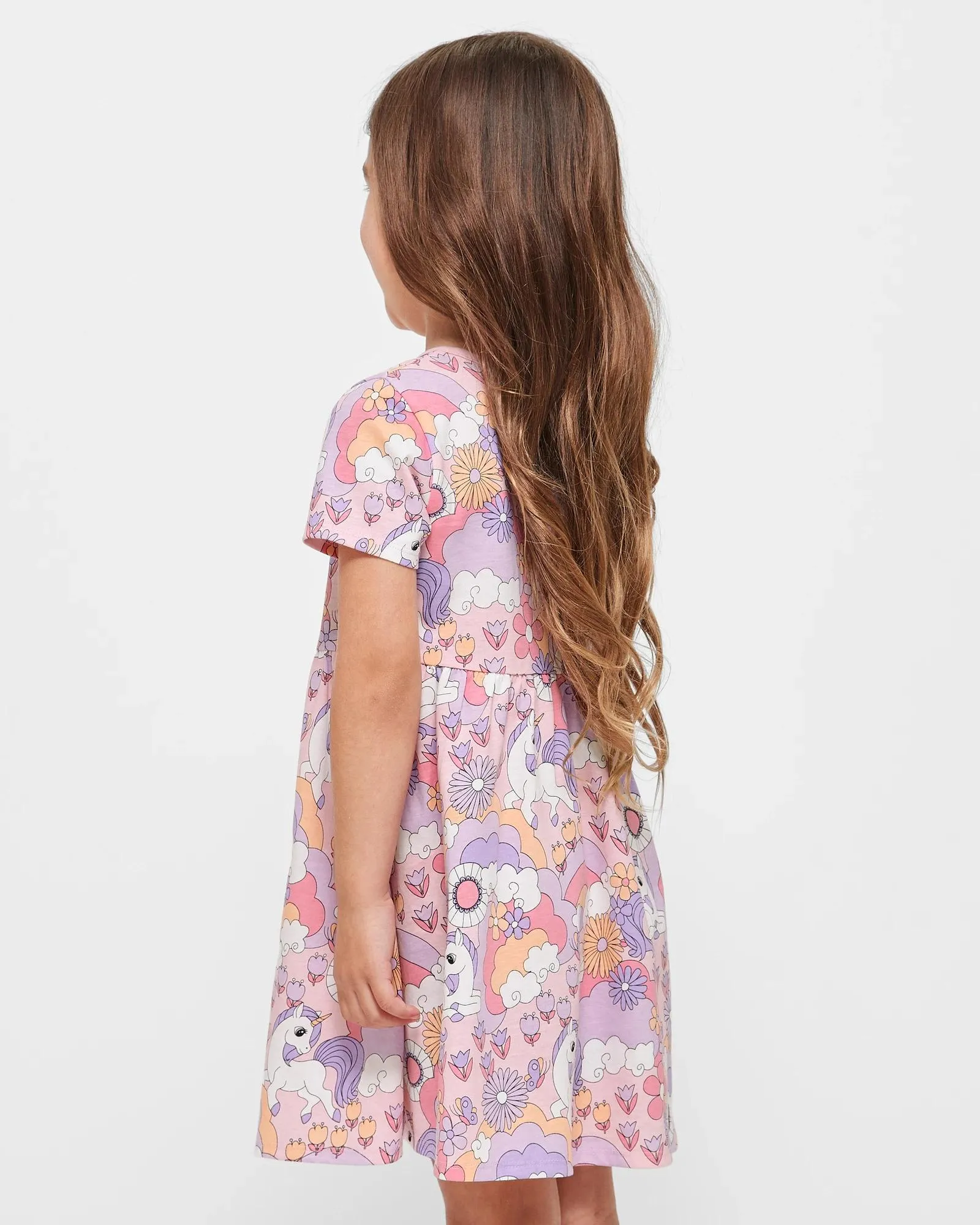 popular  Australian Cotton Print Dress 2 Pack - Purple Unicorn