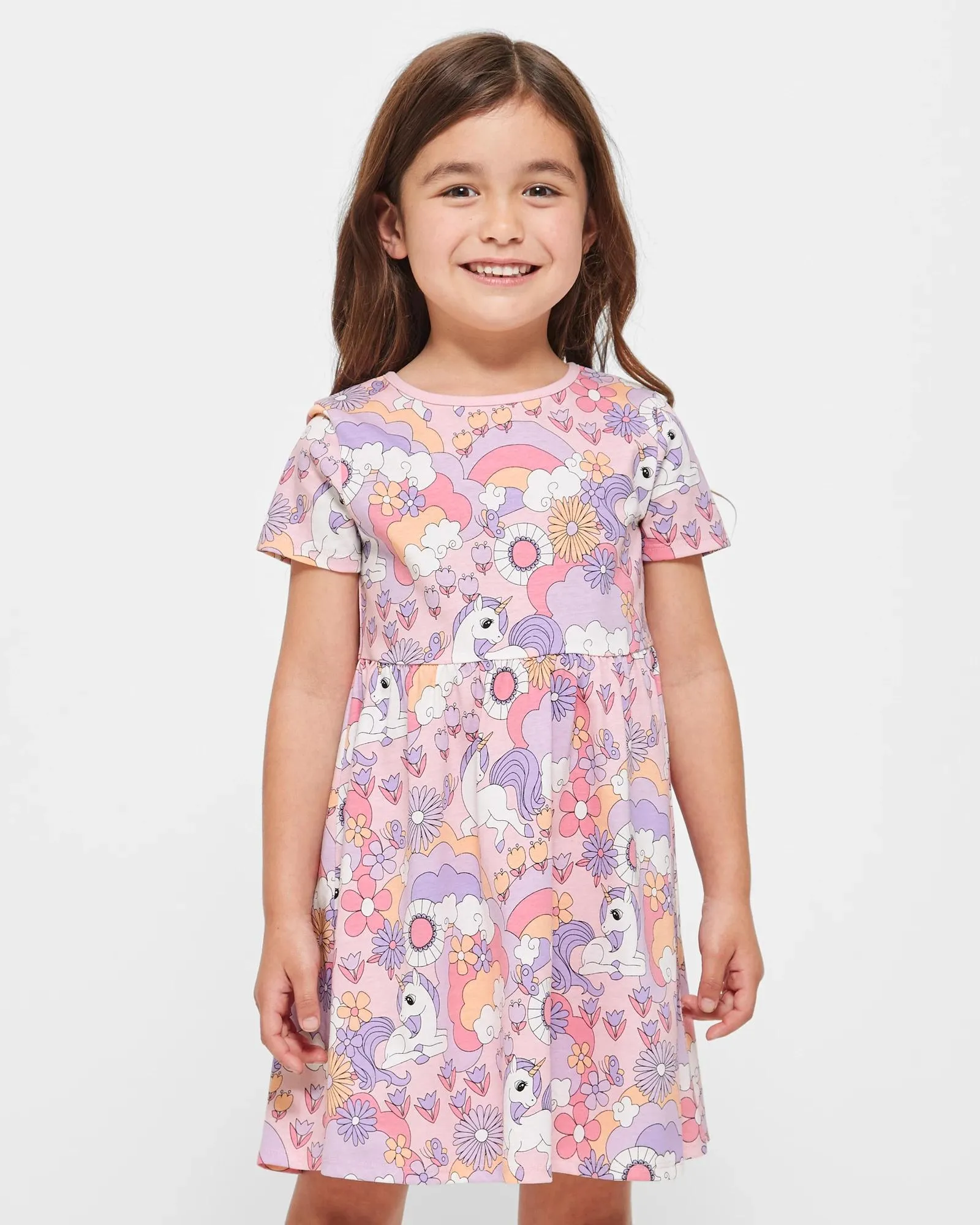 popular  Australian Cotton Print Dress 2 Pack - Purple Unicorn