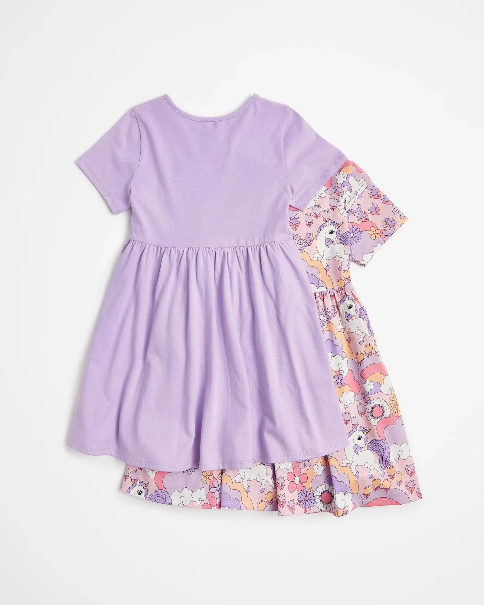 popular  Australian Cotton Print Dress 2 Pack - Purple Unicorn