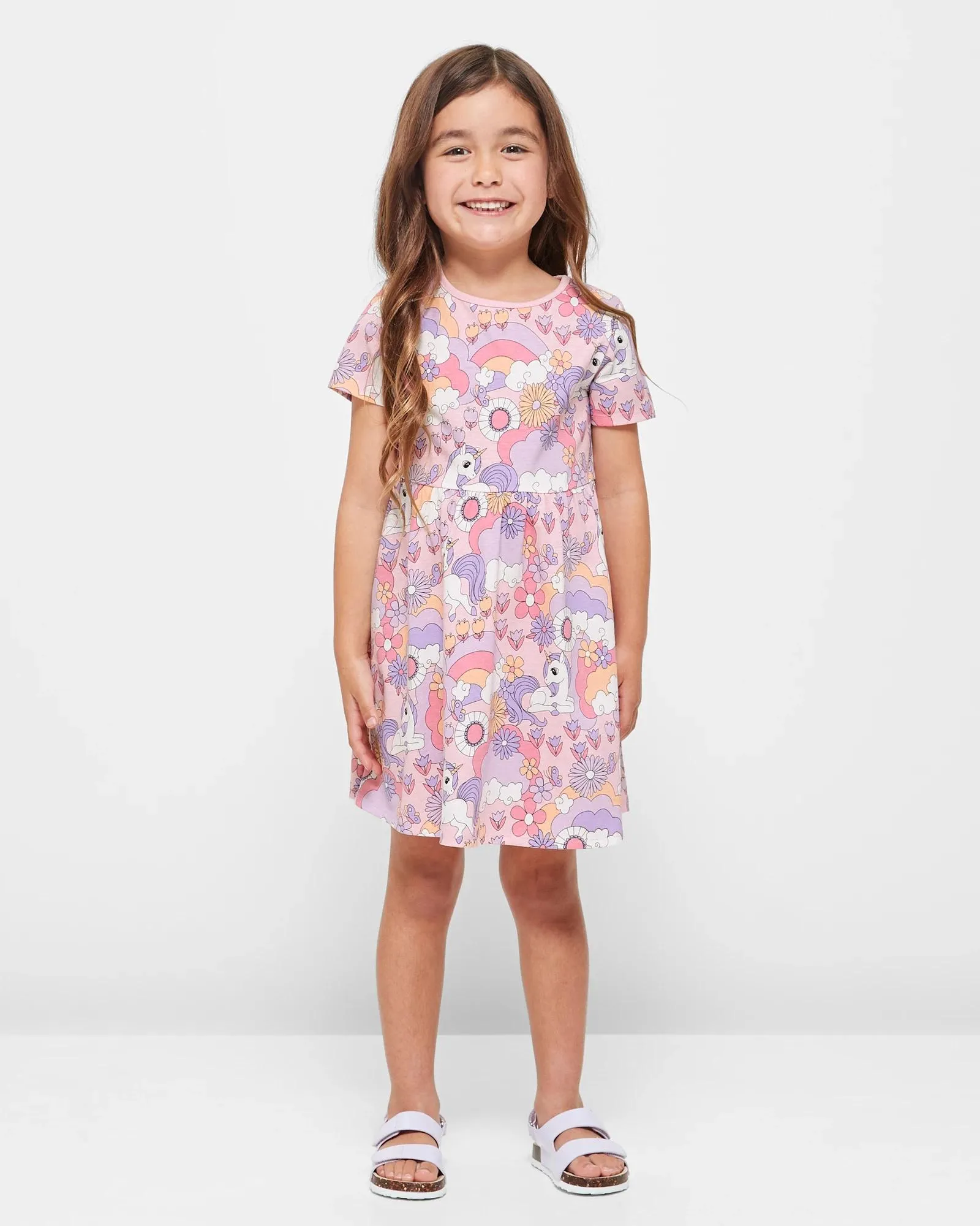 popular  Australian Cotton Print Dress 2 Pack - Purple Unicorn