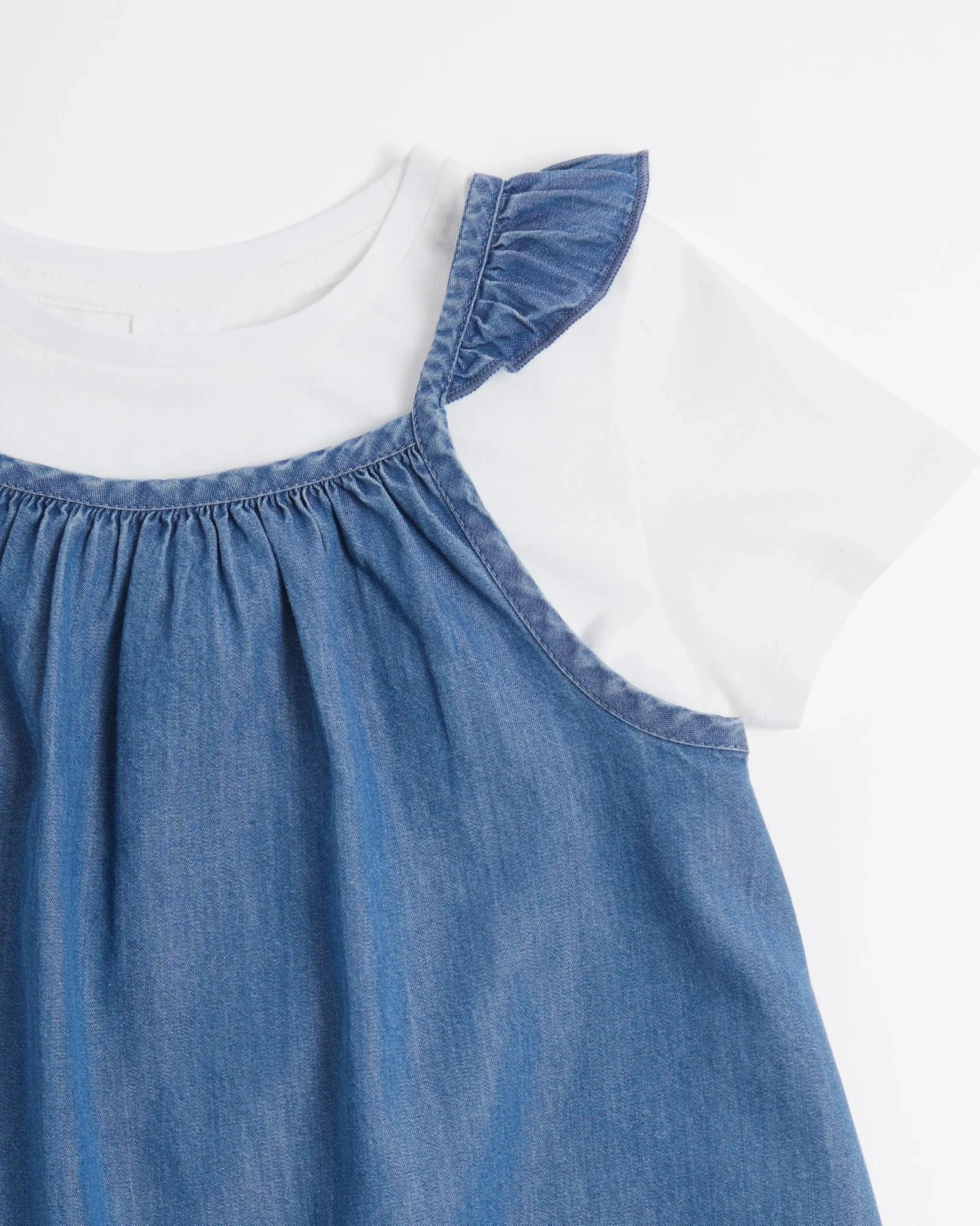 popular  Chambray 2 Piece Dress Set