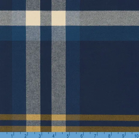 Porto Flannel Plaid in Navy