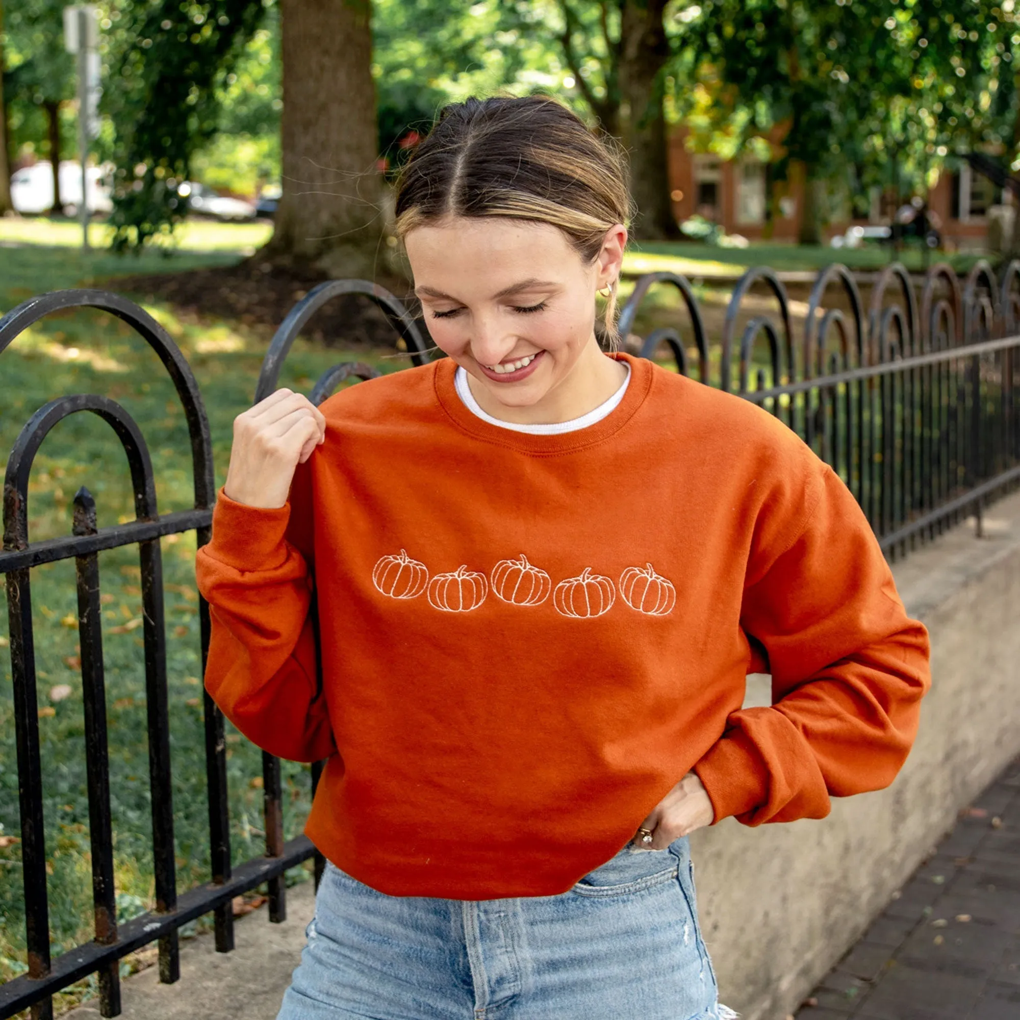 Pumpkin Stitch Gemma Crewneck Sweatshirt