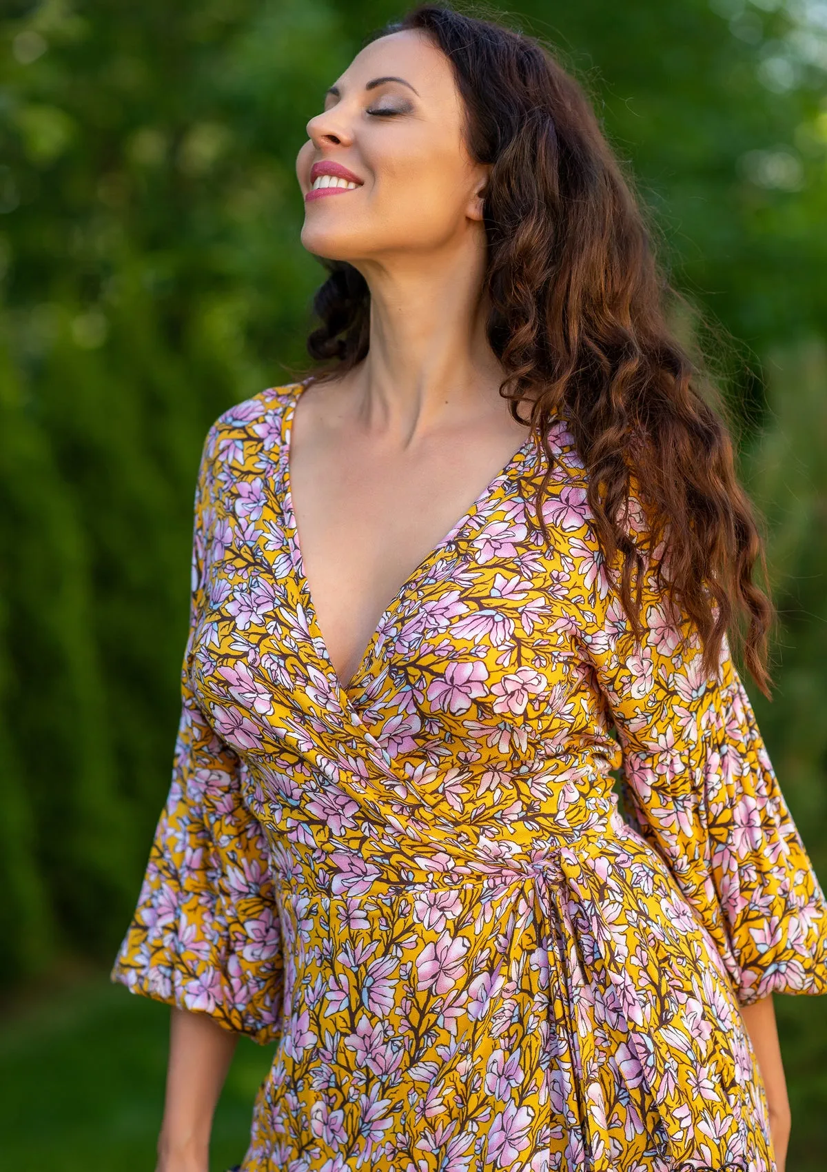 Queen Wrap Yellow Dress