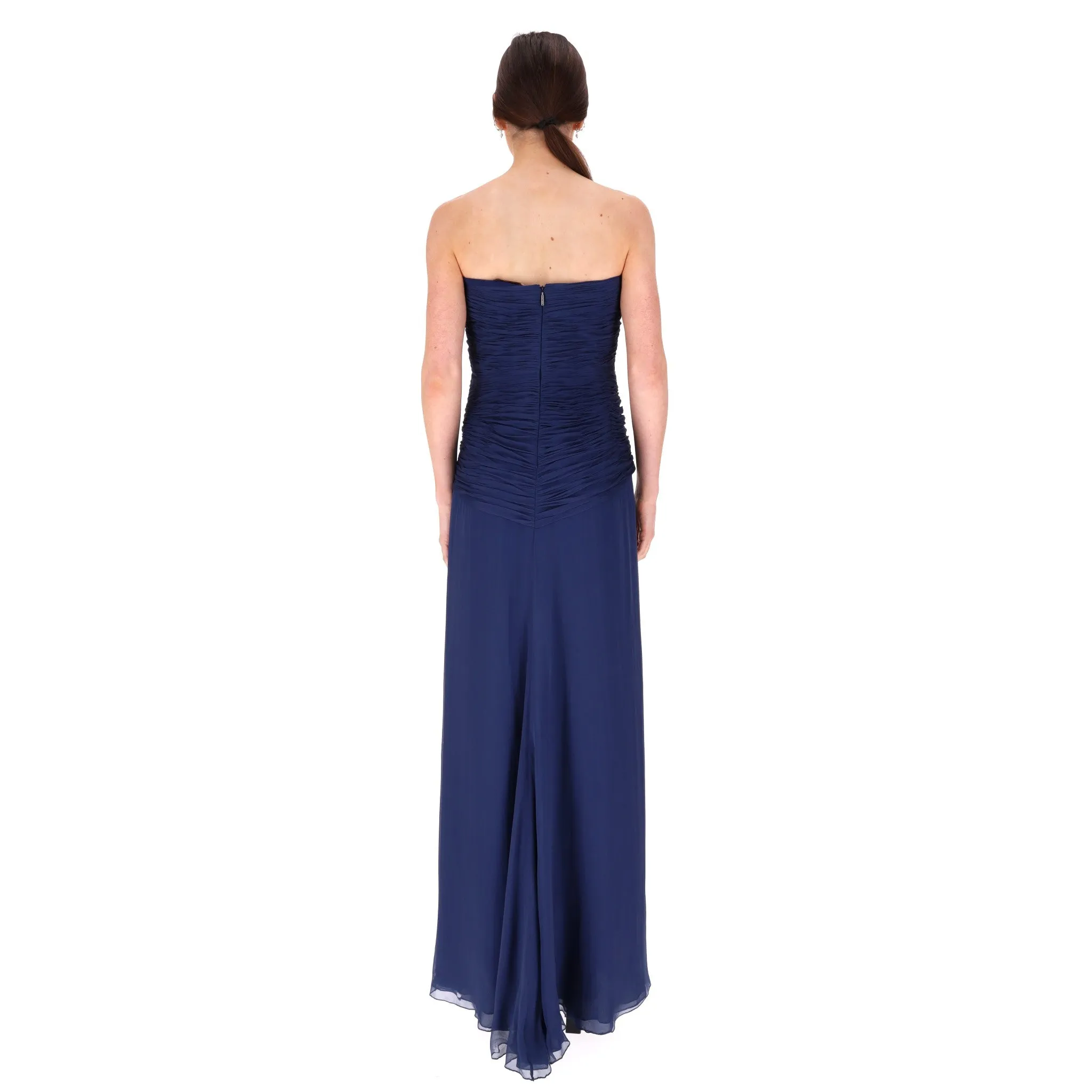 Roberto Cavalli Jewel Embellished Silk Evening Gown. Size 44IT