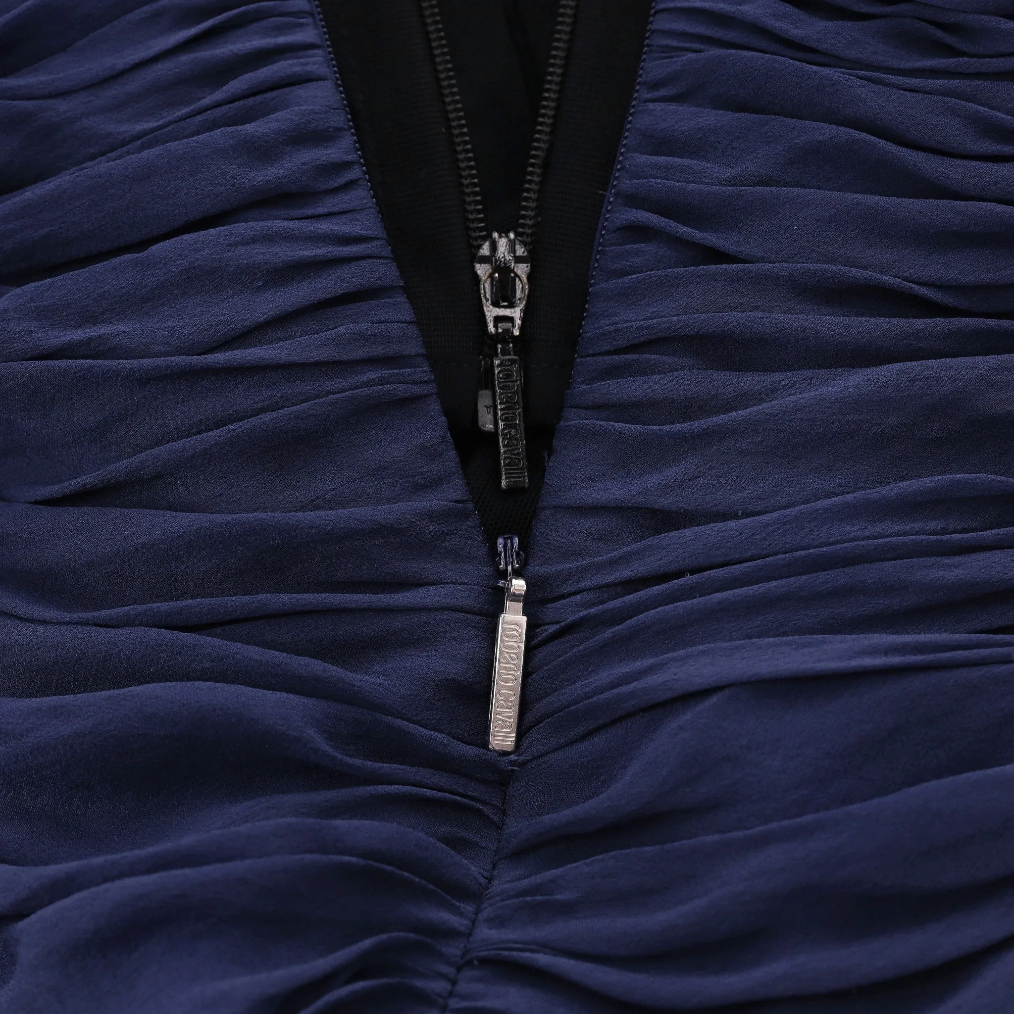Roberto Cavalli Jewel Embellished Silk Evening Gown. Size 44IT