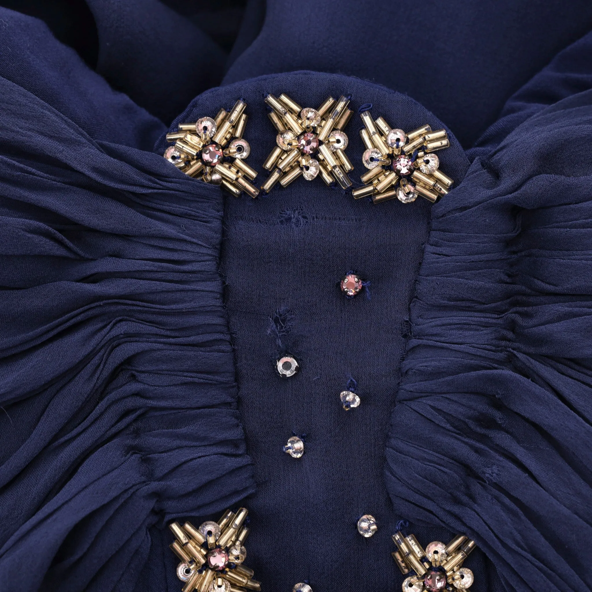 Roberto Cavalli Jewel Embellished Silk Evening Gown. Size 44IT