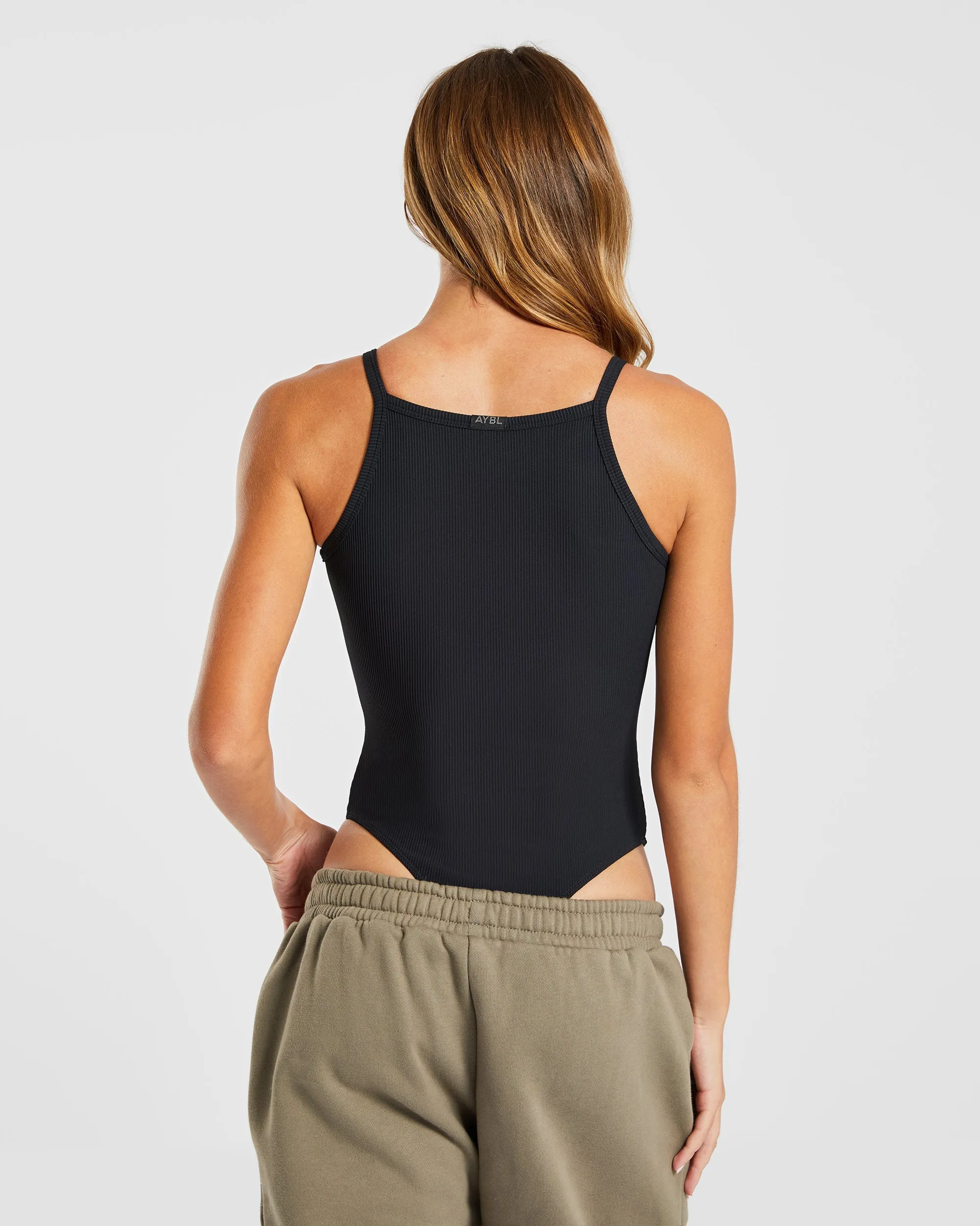 Sculpt Ribbed Bodysuit - Black