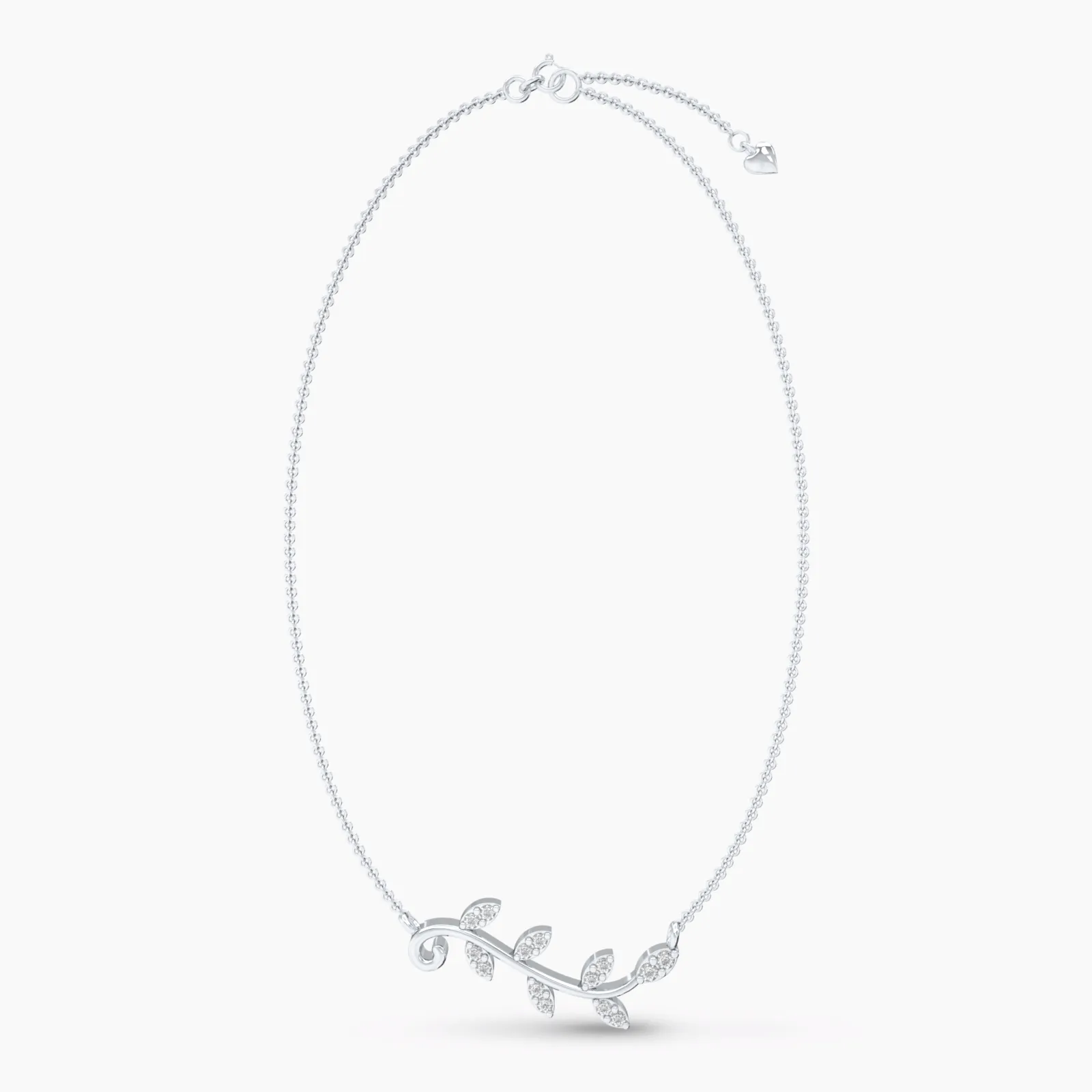 Shinning Olive Leaf Pendant Necklace