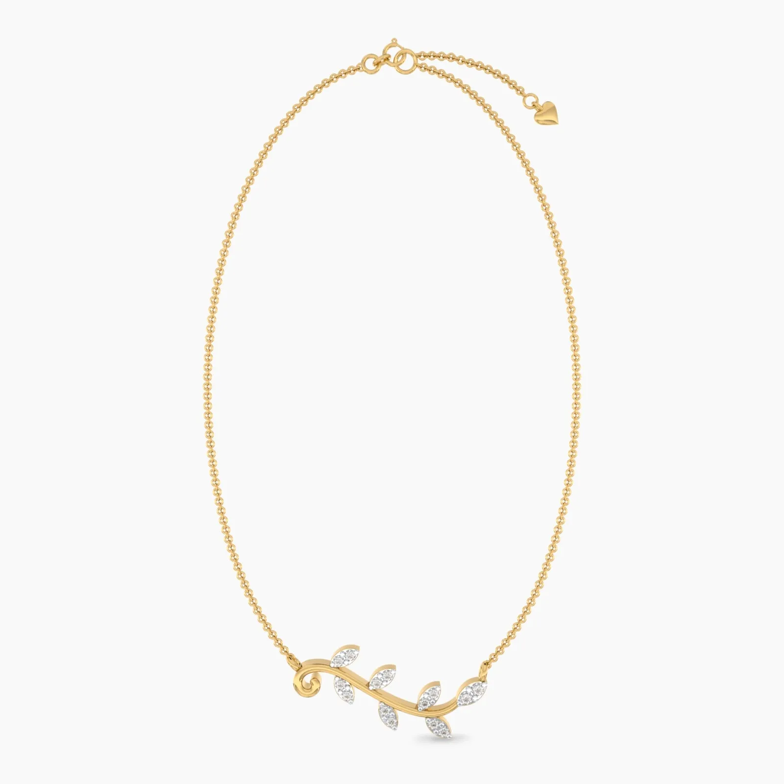 Shinning Olive Leaf Pendant Necklace