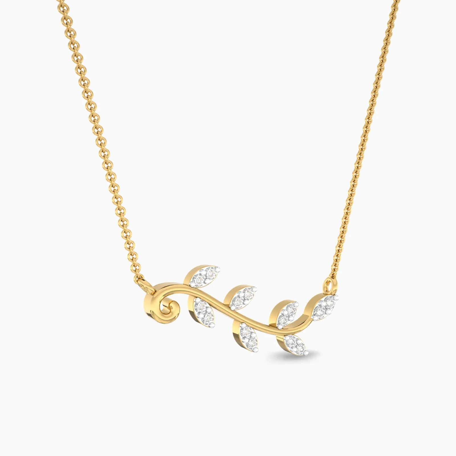 Shinning Olive Leaf Pendant Necklace