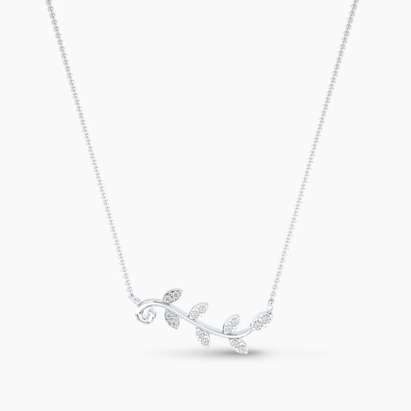 Shinning Olive Leaf Pendant Necklace