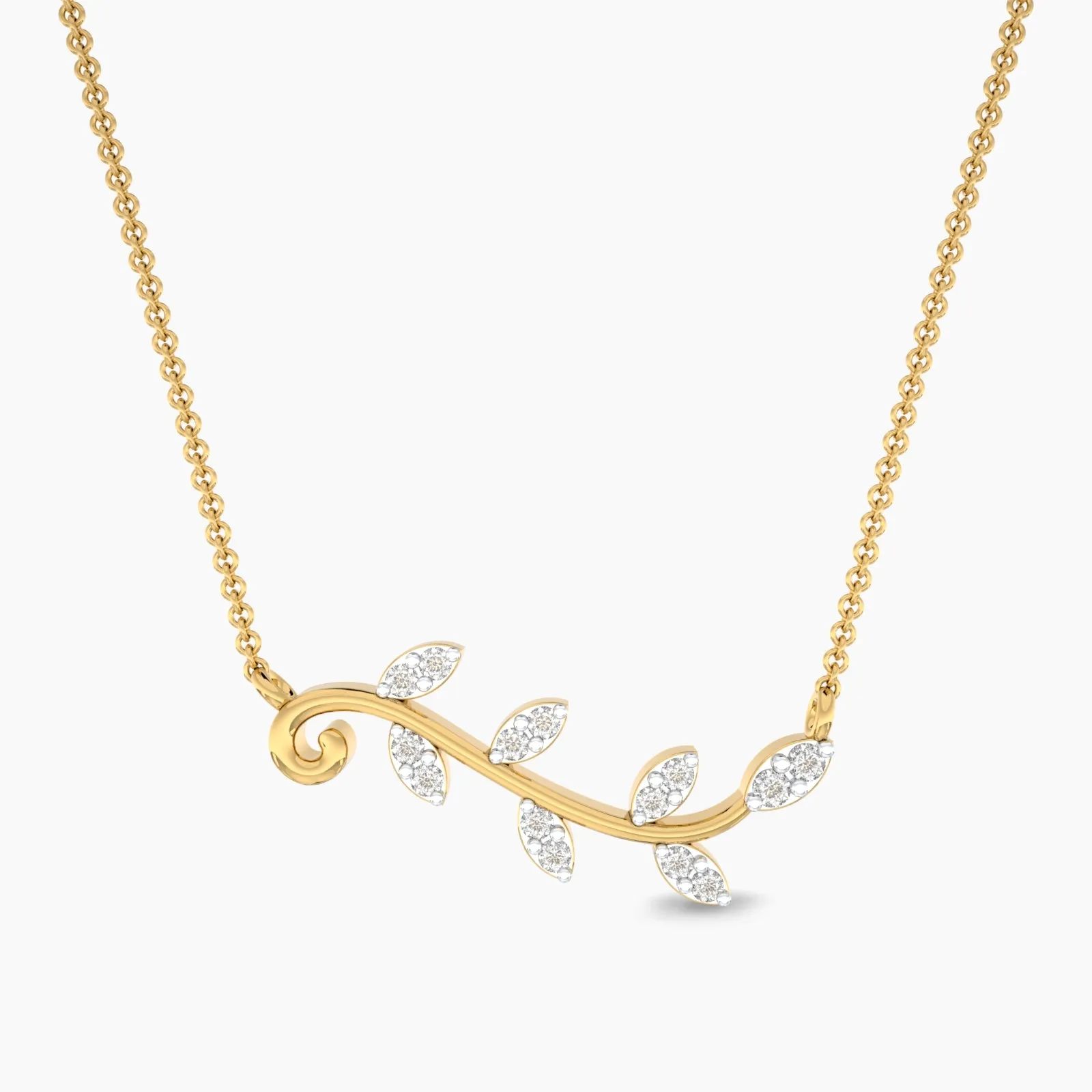 Shinning Olive Leaf Pendant Necklace