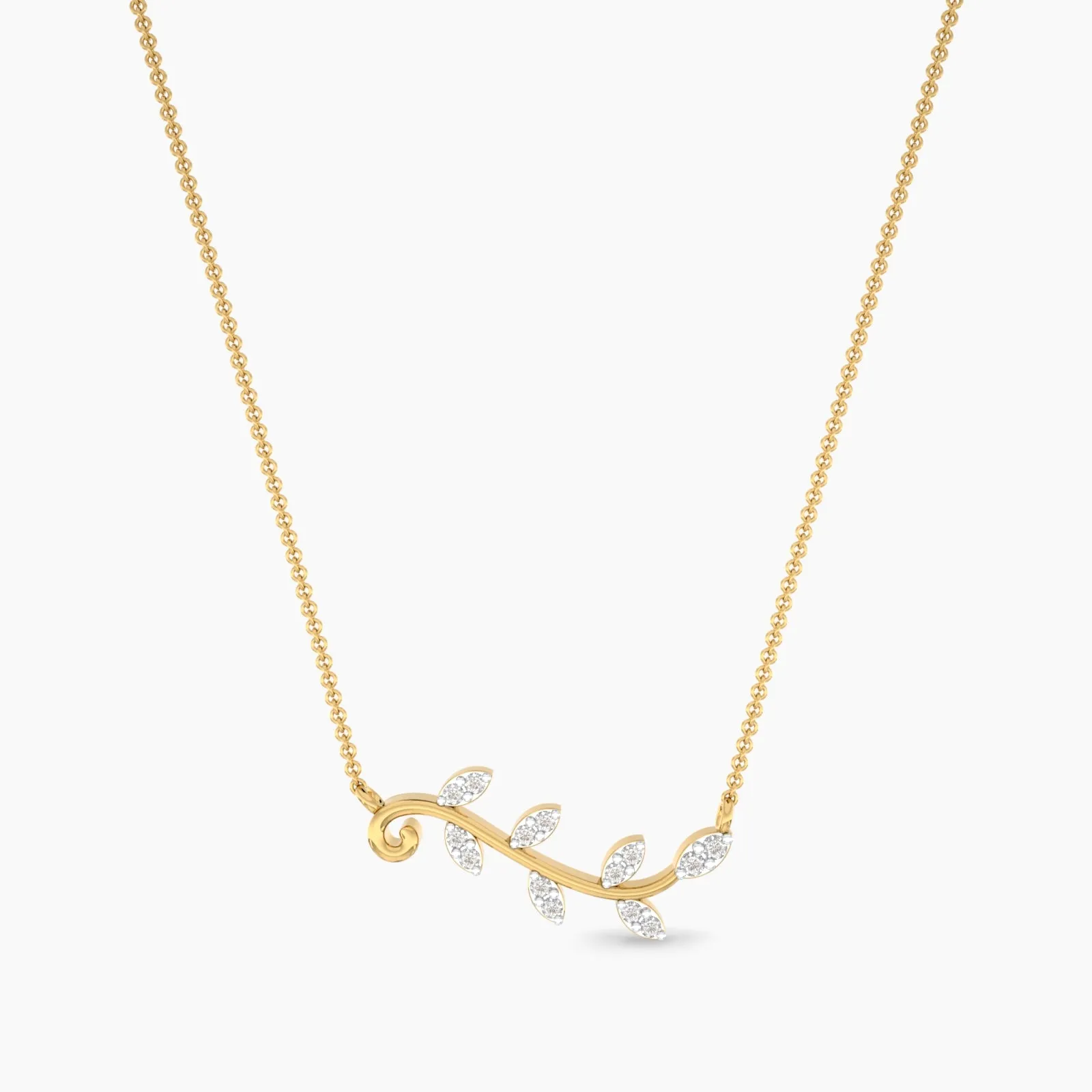 Shinning Olive Leaf Pendant Necklace