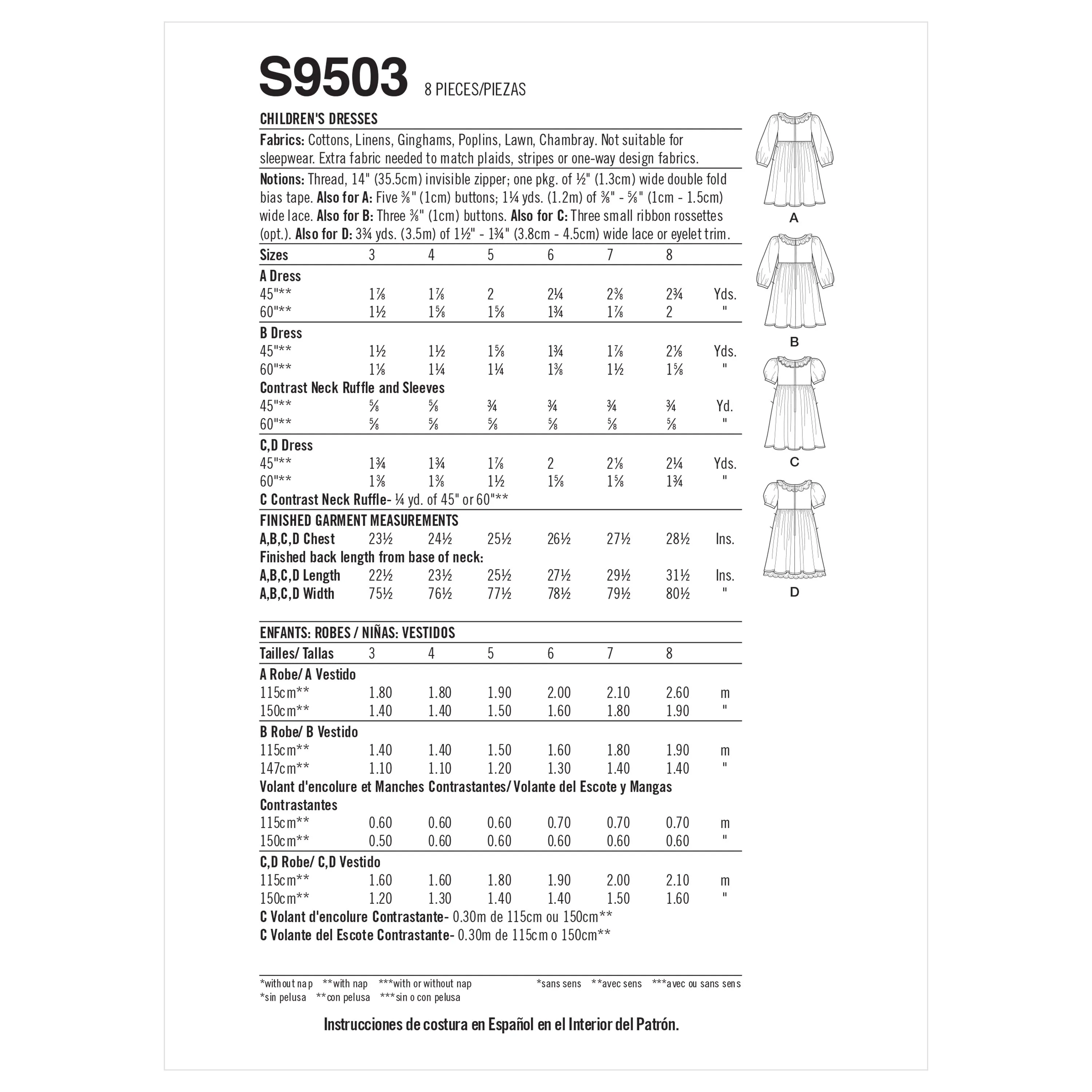 Simplicity Pattern S9503 Children's Dresses