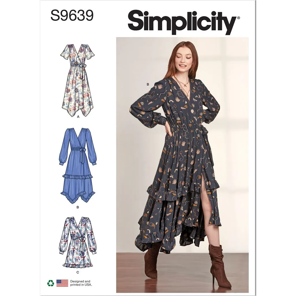 Simplicity Sewing Pattern S9639 Misses' Midi Wrap Dress